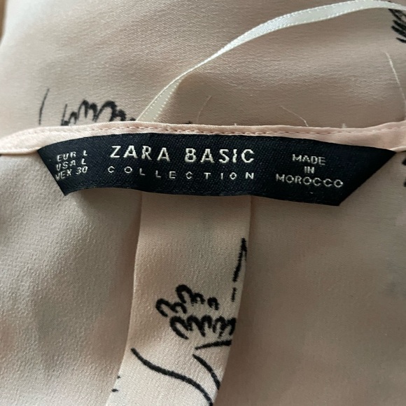 Zara Peach-Pink Ruffle Blouse with Bird Print - Picture 7 of 7